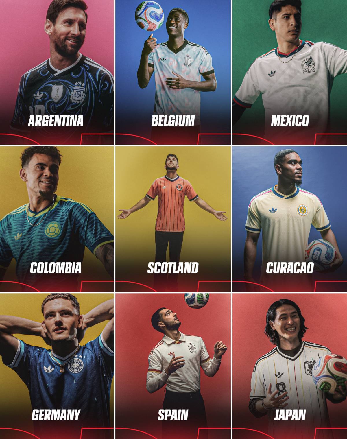 #Adidas dropped their official away kits for all 25 partner federations, including 13 nations who ar...