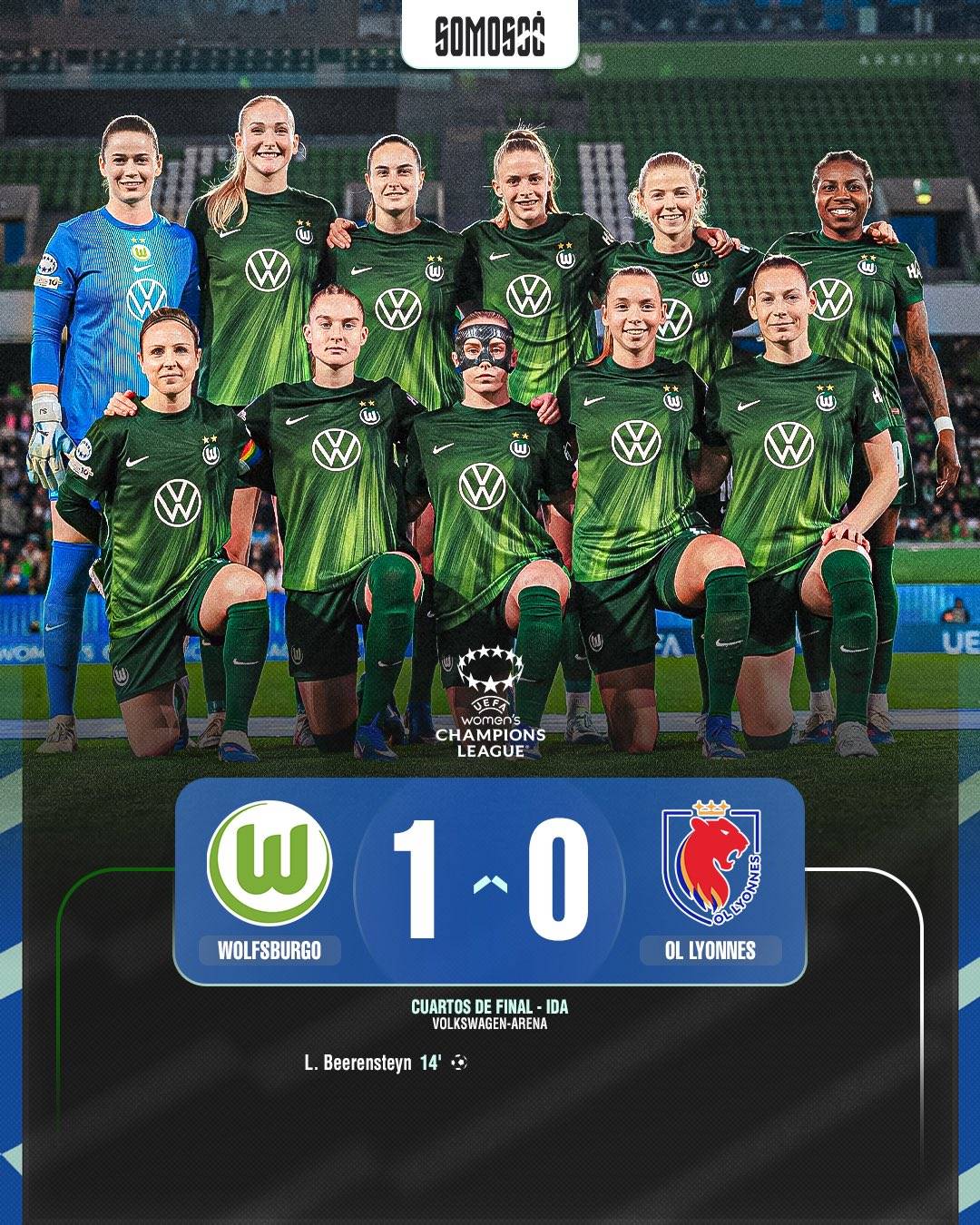 #VfLWolfsburg pulled off a huge upset against #Lyonnes, with a single goal from Lineth Beerensteyn (...