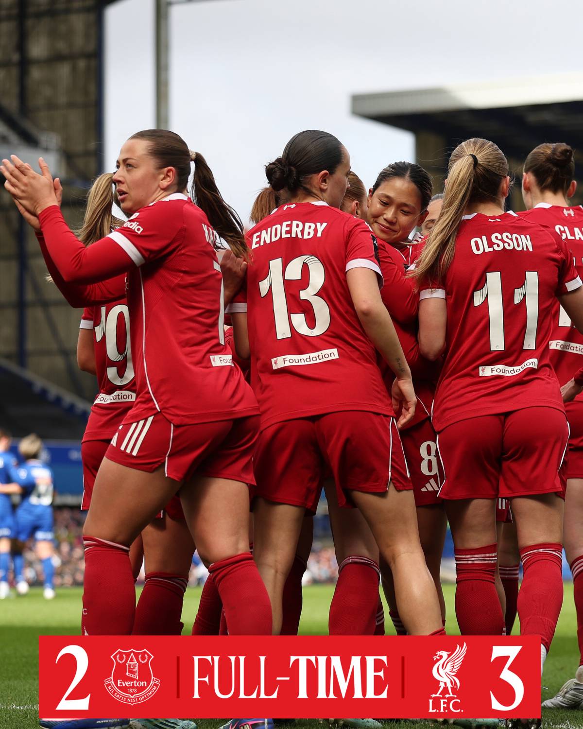 #LiverpoolFCW won the Merseyside Derby.
📝 Full-time: Everton 2 - 3 🥇Liverpool.
âš˝ TWO goals of...