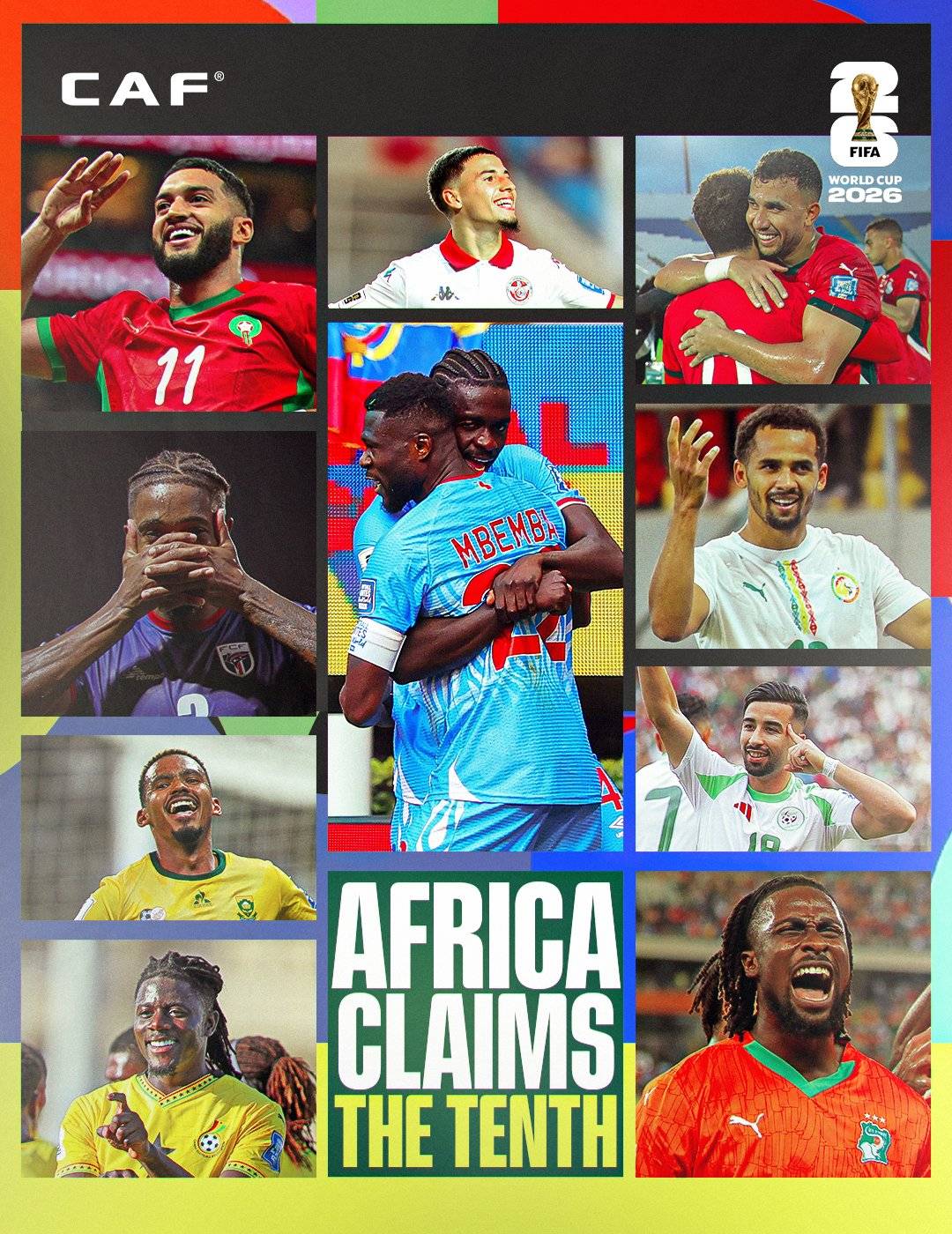 Historic: TEN African teams will play at the #FIFAWorldCup 2026 for the first time ever 🌍🏆🎊

Alge...