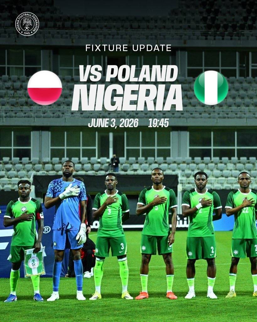 Exciting news: The #SuperEagles will face Poland and Portugal this summer โฝ๐ฅ.
The Portugal match...