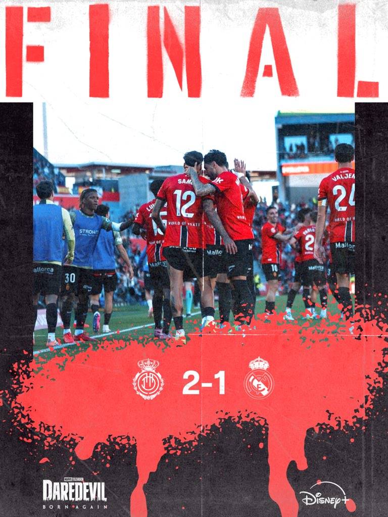 📝 Full-time:🥇Real Mallorca 2 - 1 Real Madrid
Goals of Manuel Morlanes Ariño (⏱️42') and Vedat Mu...