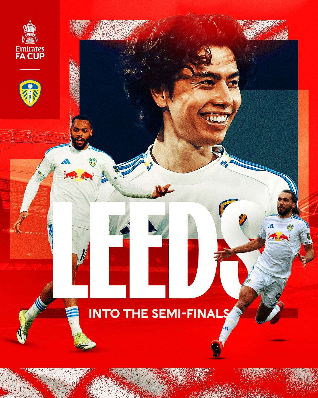 #LeadsUnited are headed to the #EmiratesFACup semi-finals for the first time in 39 years ⚽
Ao Tana...
