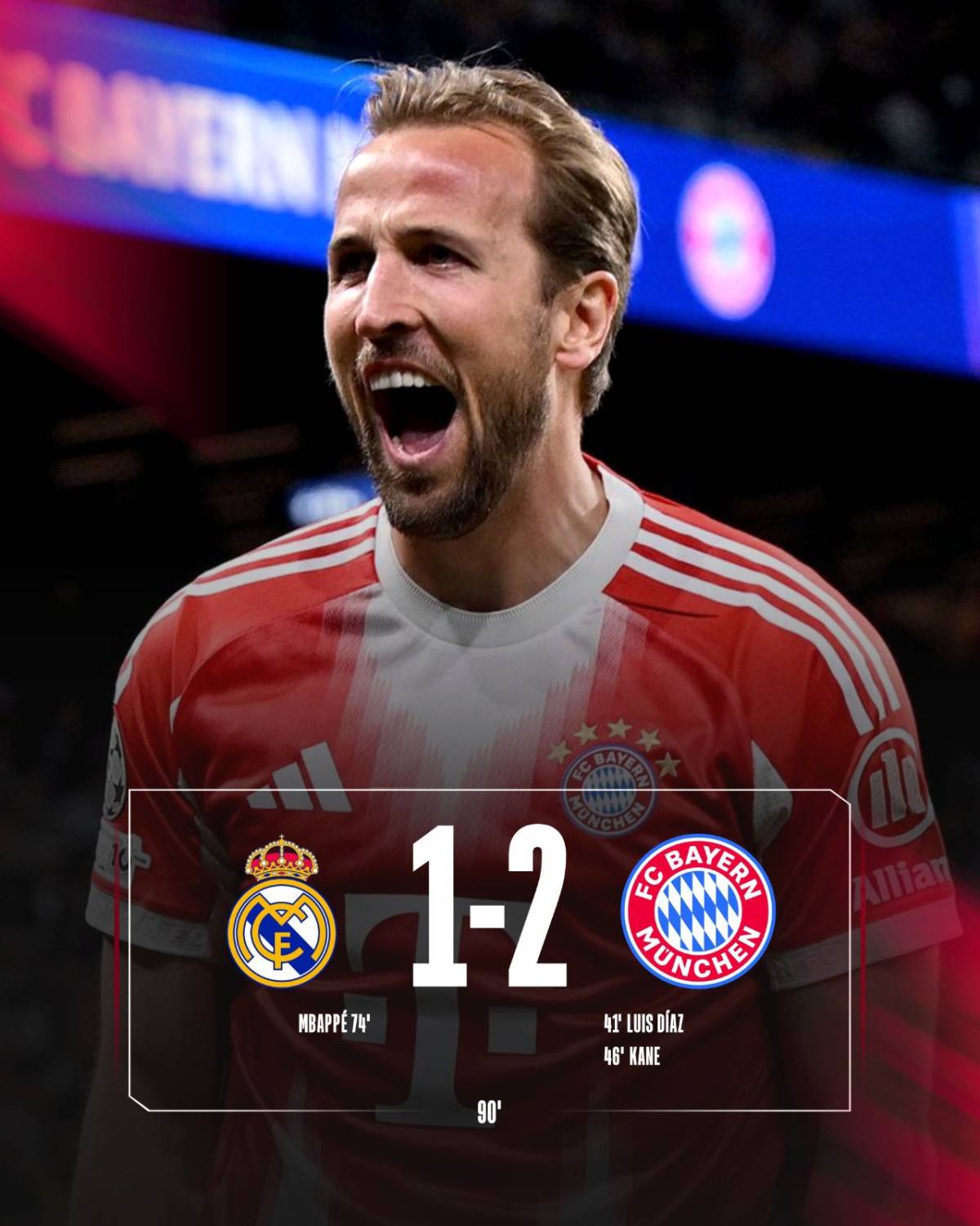 📝 Full-time: Real Madrid 1 - 2🥇 #BayernMunich
Bayern take a #ChampionsLeague lead back to Munic...