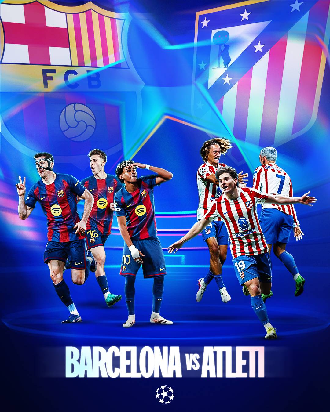 🔥 Battles of #Football Giants continue:
⚽ Barcelona vs Atlético Madrid.
âš˝ Paris Saint-Germain...