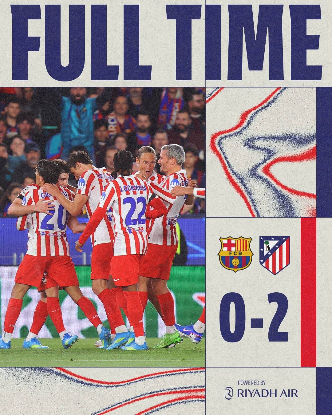 🔥 #AtleticoMadrid took a huge step towards reaching the Champions League semi-finals, winning again...