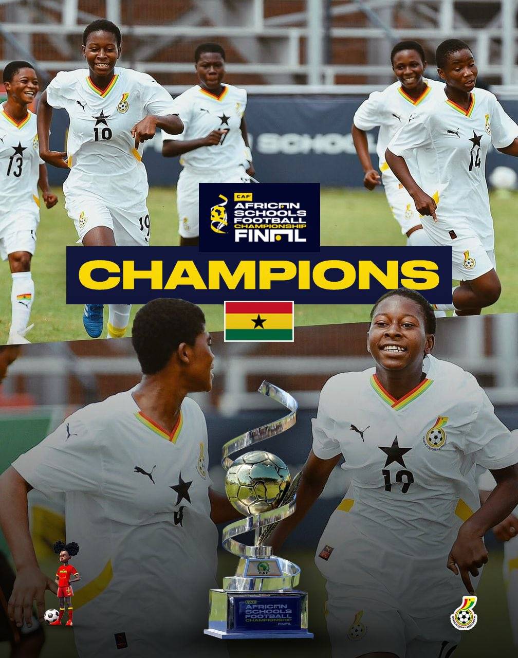 The Black Damsels, #Ghana’s🇬🇭 U15 girls team, successfully defended their title and are back-to-back...