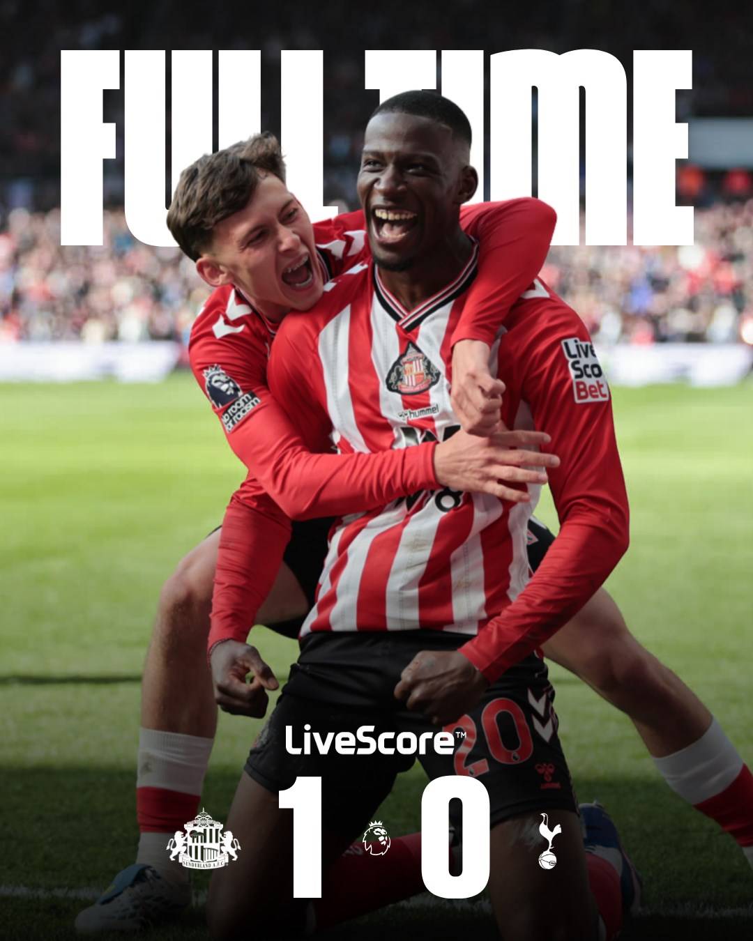 Back-to-back wins for #Sunderland thanks to goal of Nordi Mukiele (61') and clean sheets by goalkeep...