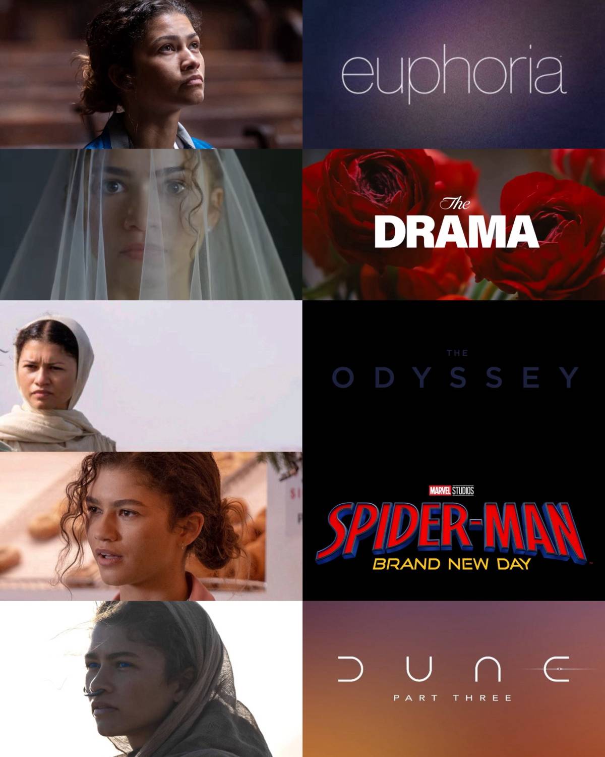 World famous actress #Zendaya has a stacked line-up of tv shows and movies to be released this 2026:...