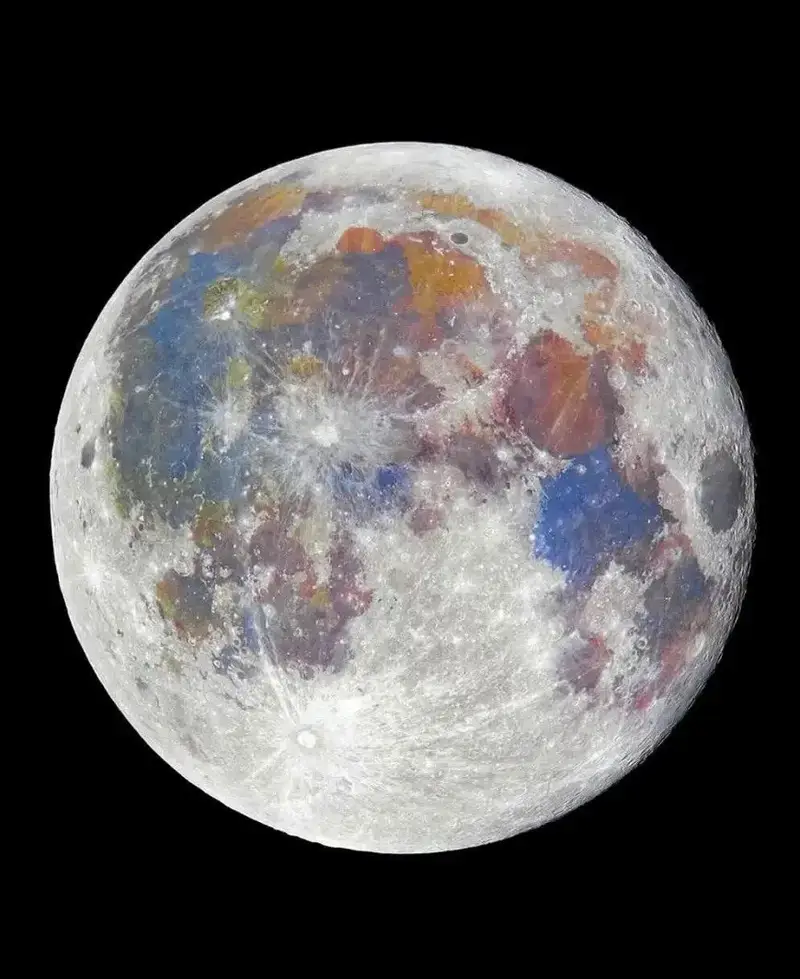 Although the Moon appears gray to the human eye, images captured by the Orion spacecraft of the #Art...