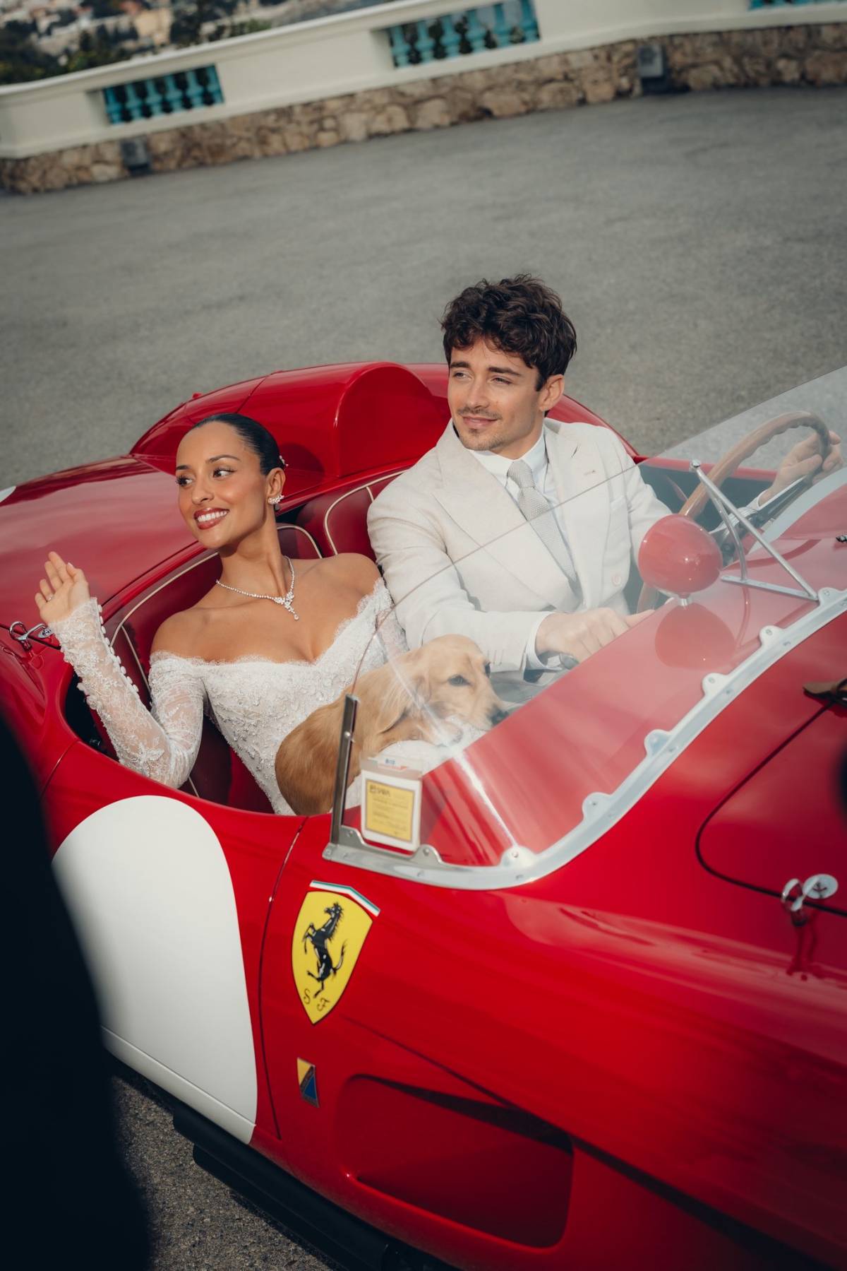 #Ferrari driver Charles Leclerc married art coordinator Alexandra Saint Mleux in Monaco ๐
Their be...