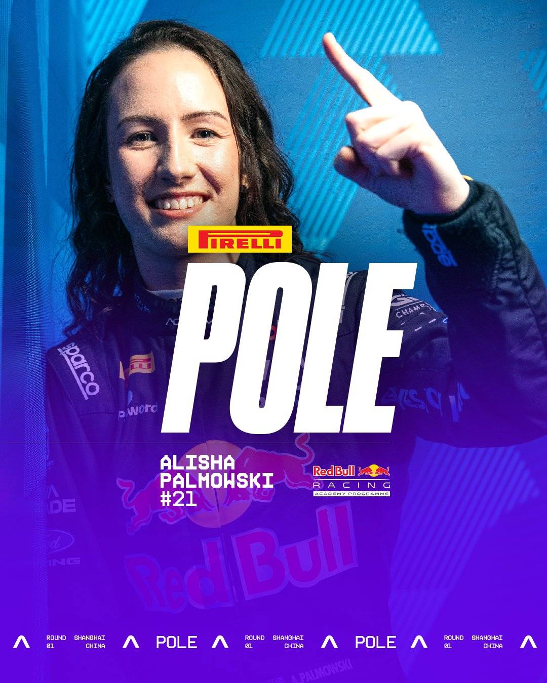 ๐ #ChineseGP Pole position goes to #Redbull's Alisha Palmowski ๐๏ธ๐
It's her first pole position i...