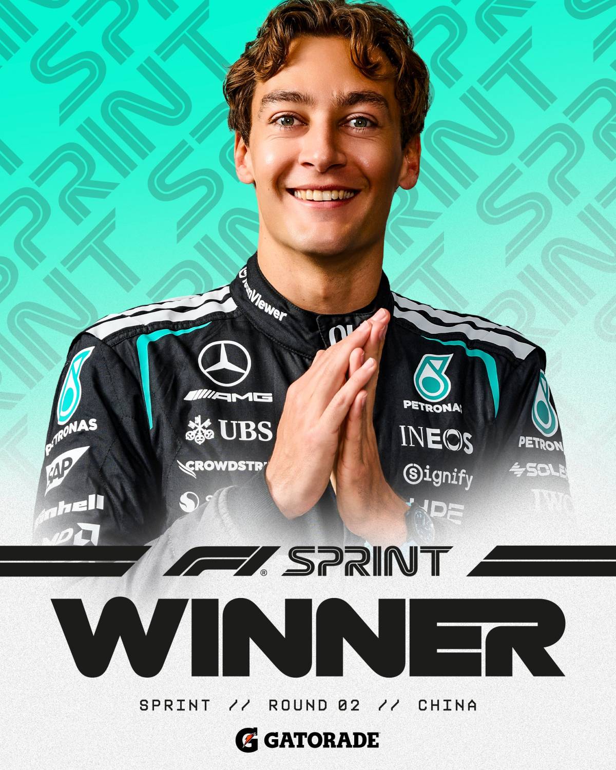 #Mercedes' George Russell is the first #F1Sprint winner of the 2026 season ๐
Charles Leclerc and L...