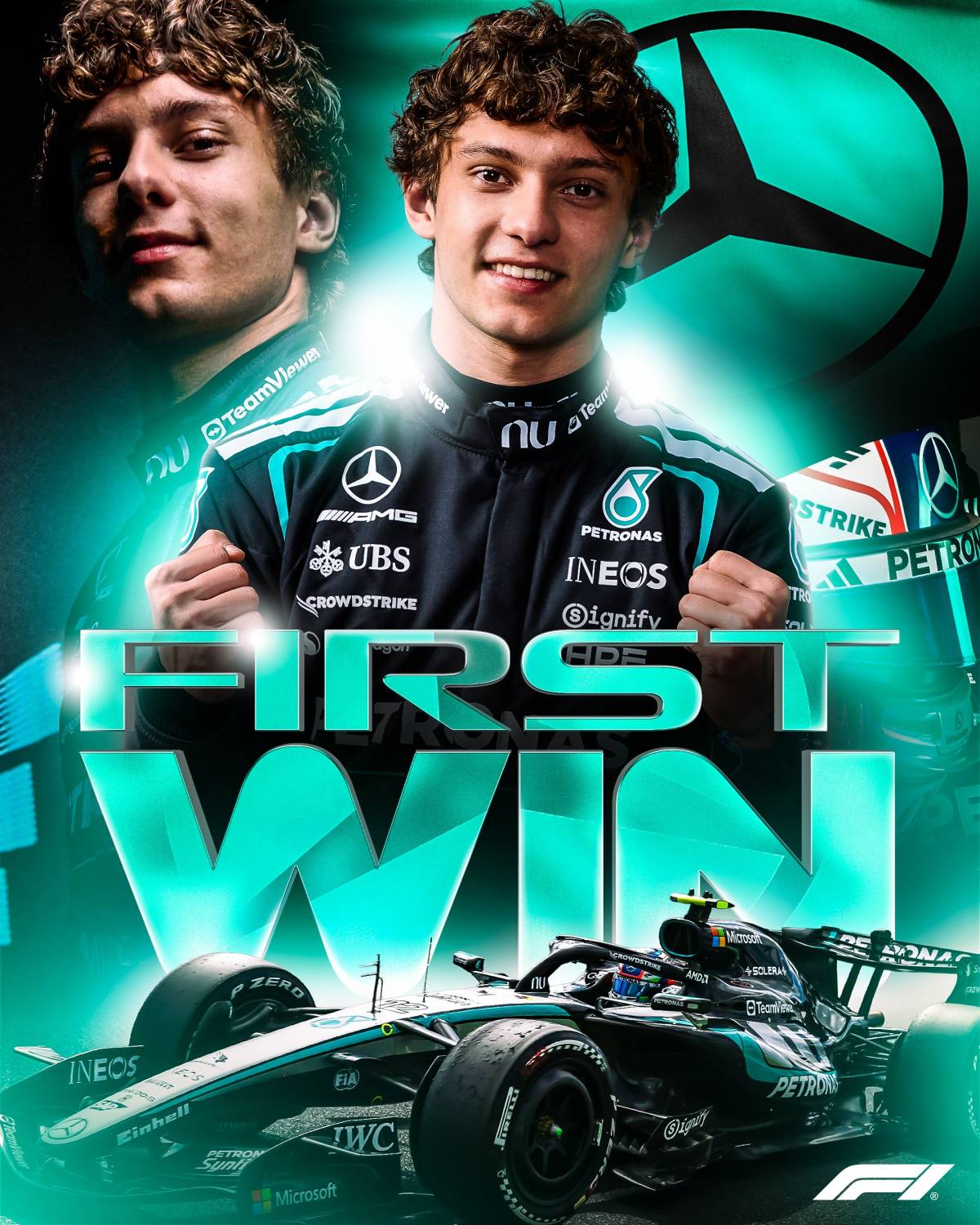 #Mercedes' Kimi Antonelli got his first ever Grand Prix win at the #ChineseGP ๐จ๐ณ
The young driver h...