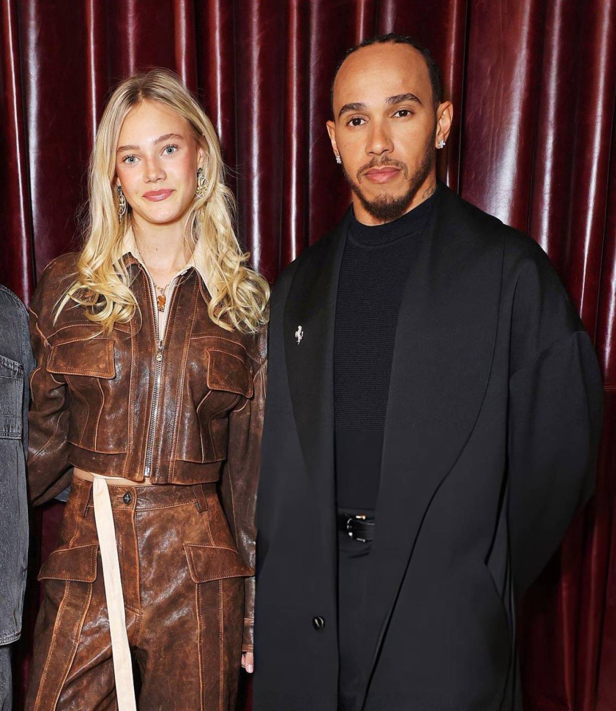 #Ferrari drivers, Lewis Hamilton and Alba Hurup Larsen, attended the opening of the Ferrari Style st...