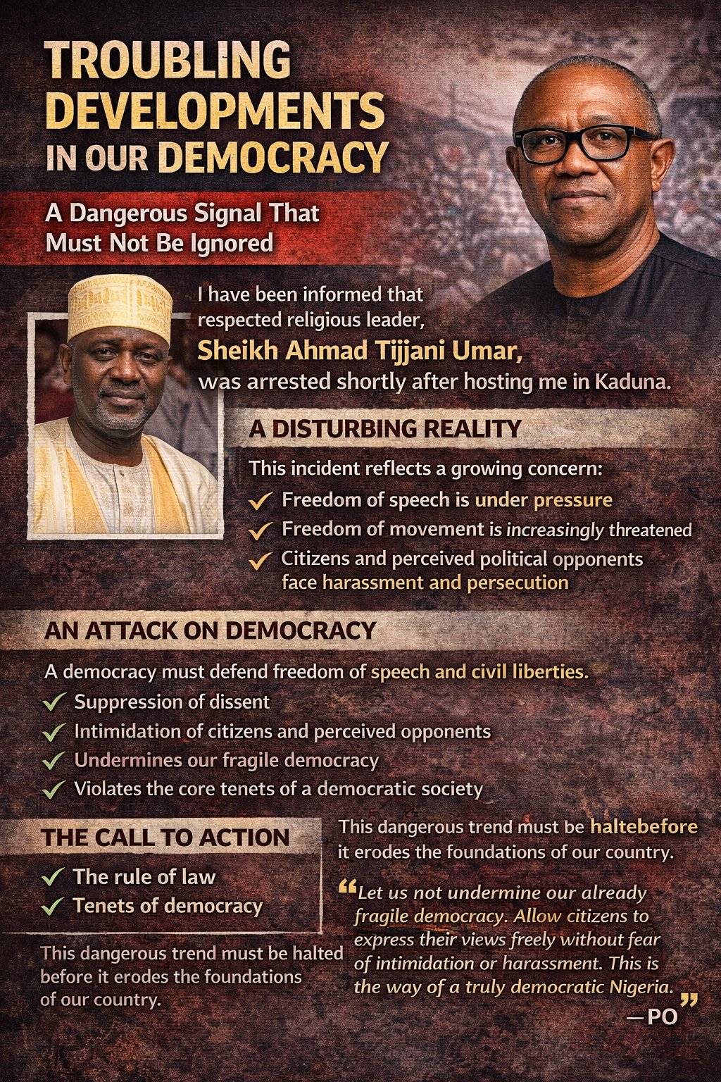let them arrest Kwankwaso as well
Even with 32 governors out of 35 APC is still afraid of Peter Obi....