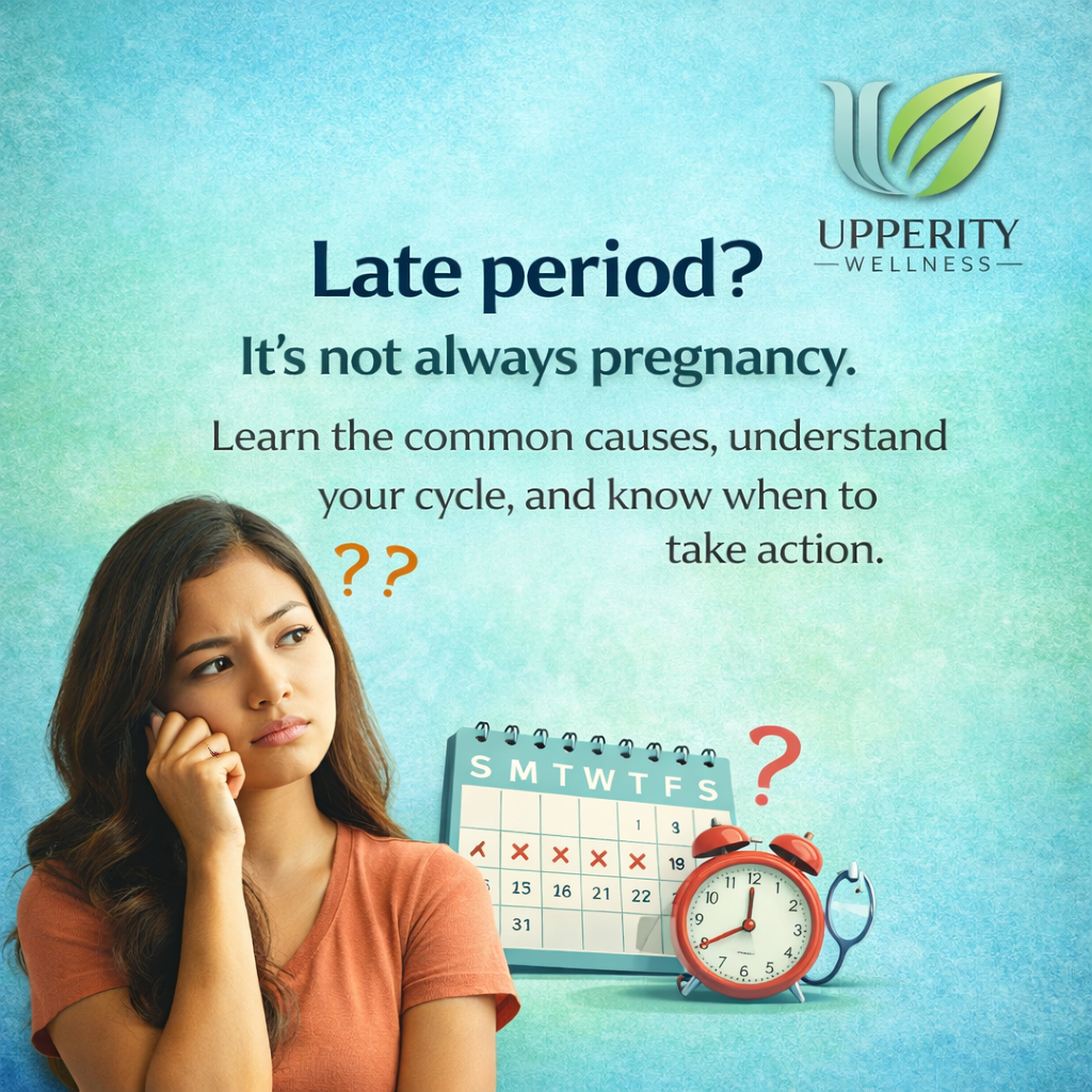 📌 Late period? It’s not always pregnancy. Learn the common causes, understand your cycle, and know...