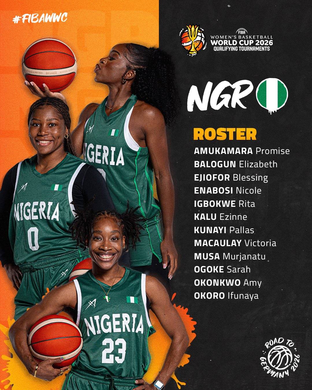 D’Tigresses are ready and in full force 🇳🇬

Team Nigeria is playing in the #FIBAWWC Qualifying Tourn...