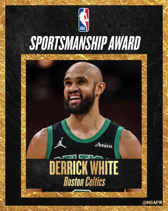 #BostonCeltics guard Derrick White has been named the 2025-26 NBA Sportsmanship Award winner, earnin...