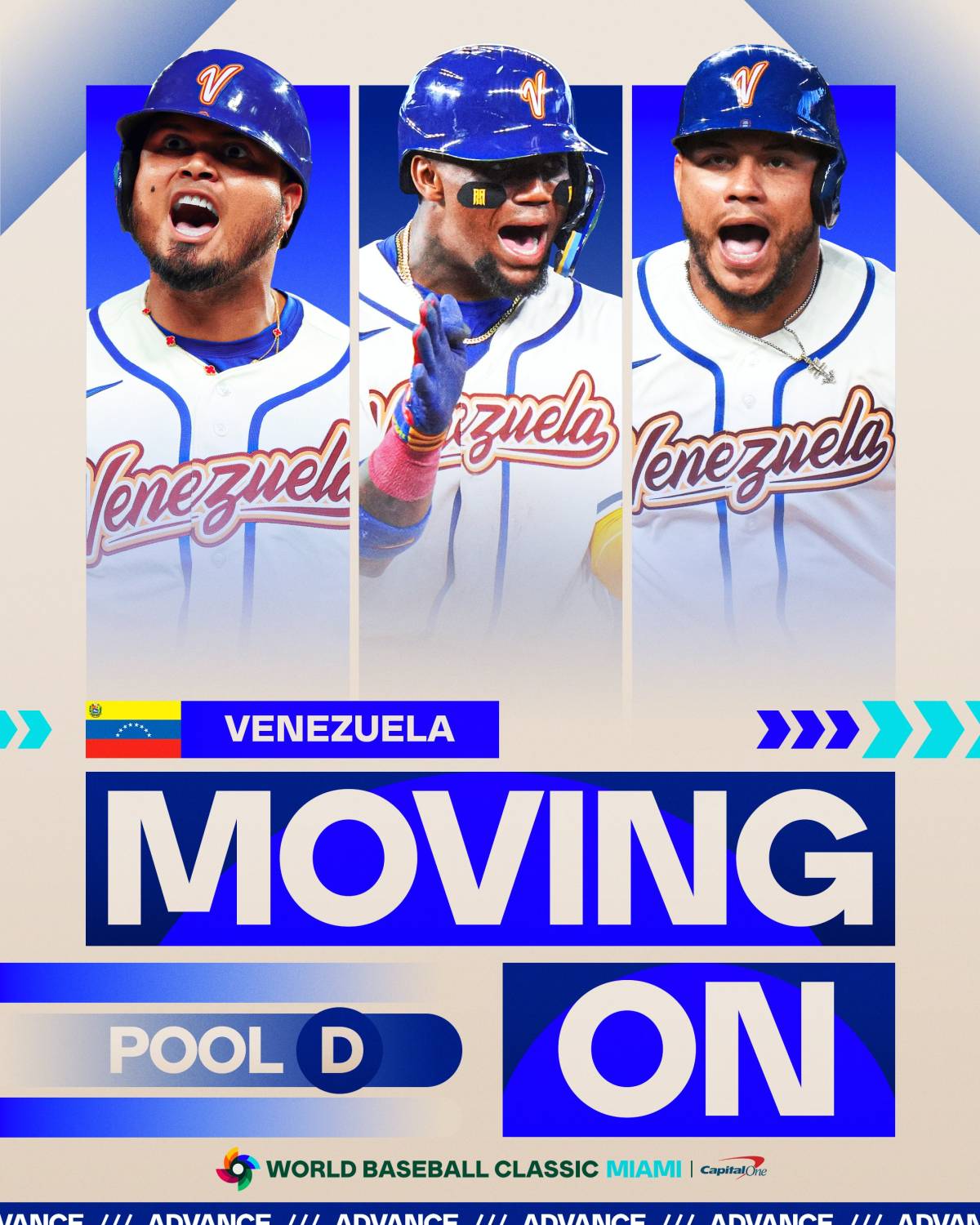 With 2 victories and 0 loses, Team #Venezuela π»πͺ is officially moving on to the #WorldBaseballClassi...