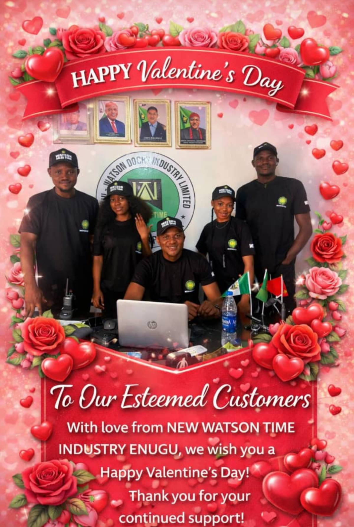 Best wishes from Watson Time doors Enugu factory