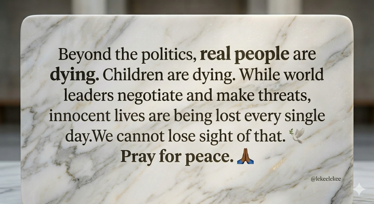 Some things are bigger than politics. Humanity is one of them.