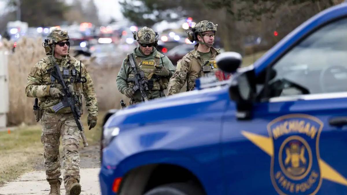 An armed man who crashed his truck into the hallway of a Michigan synagogue where children were at...