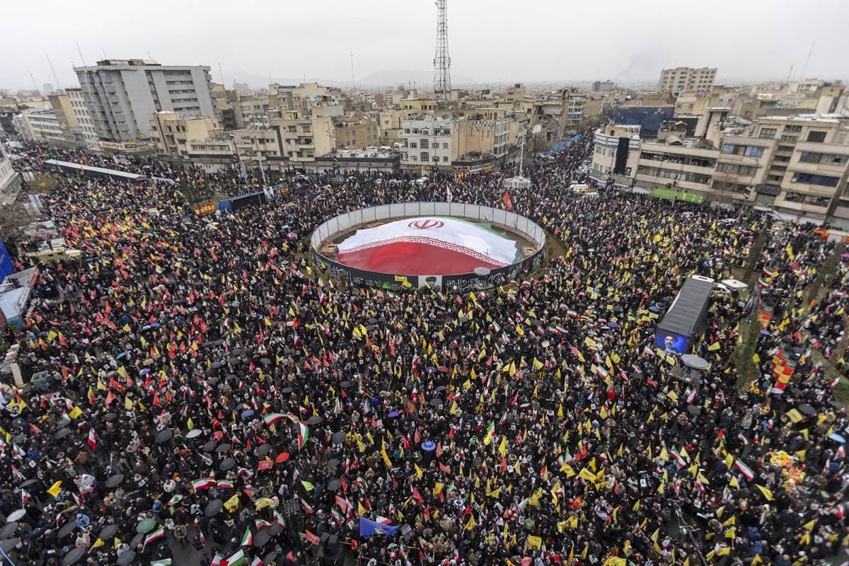 A large explosion rocked an area of Iran's capital where thousands were gathered on Friday for the a...