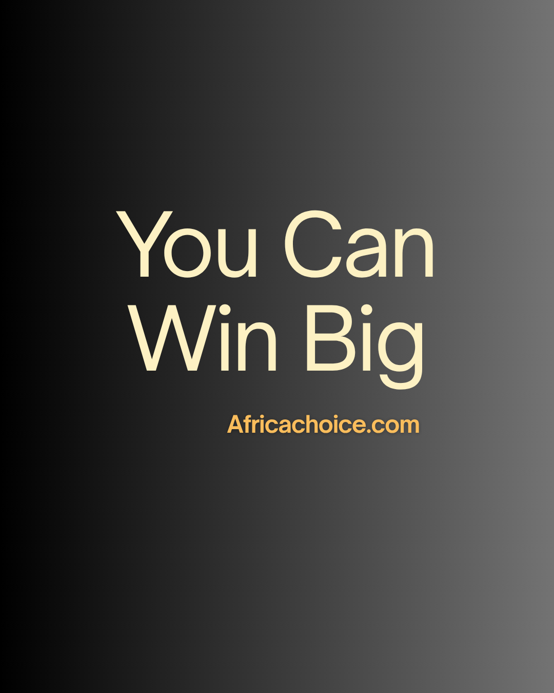 You Can Win Big

Start Now by giving up urself to services for humanity, lose yourself to consistent...