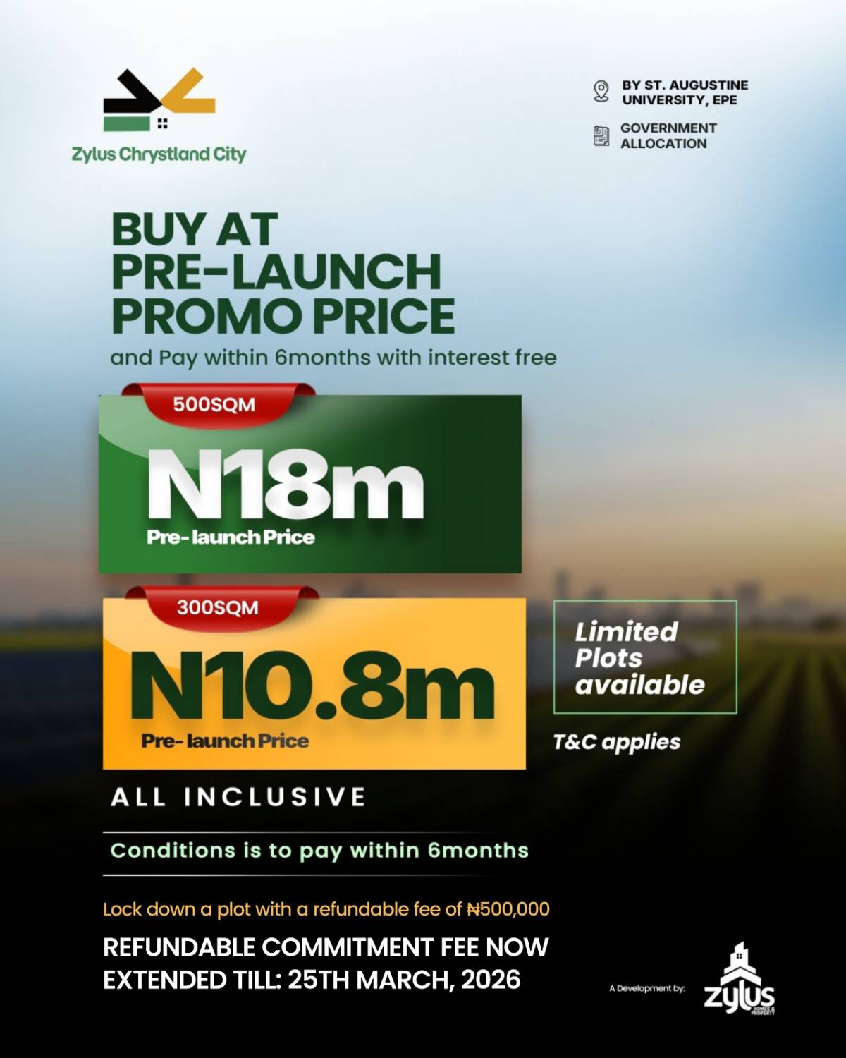 This is your chance to get your own house and land
