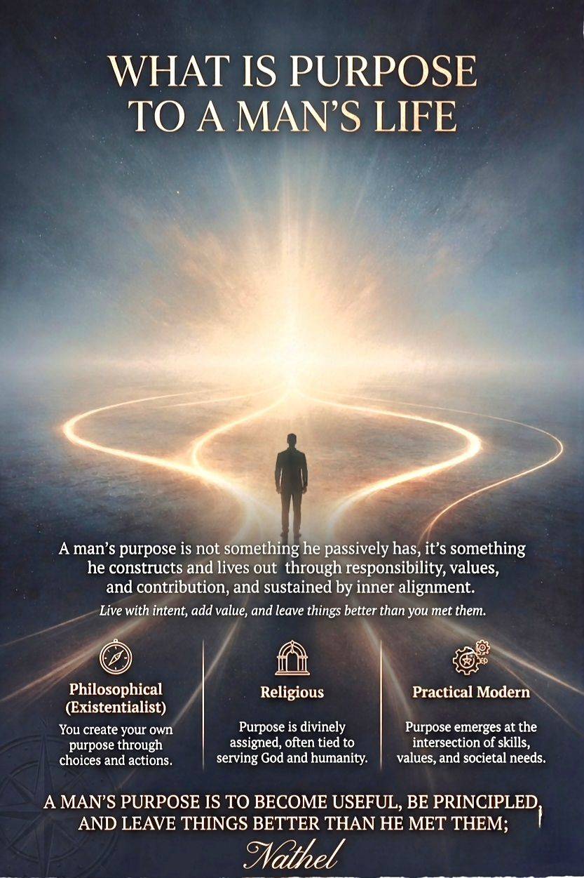 Purpose isn’t handed to a man; it’s forged in responsibility, expressed through contribution, and su...
