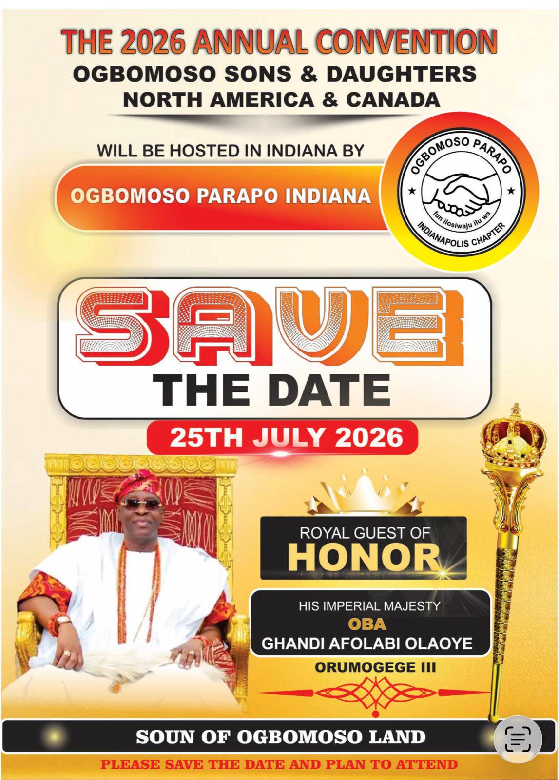 Save the date Ogbomoso sons and daughters across the world