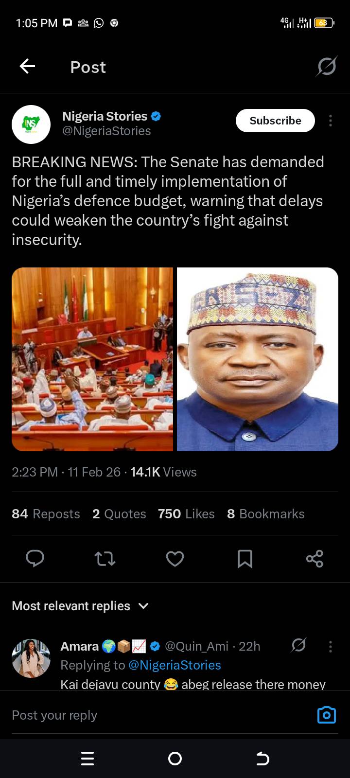 BREAKING NEWS: The Senate has demanded for the full and timely implementation of Nigeria’s defence b...