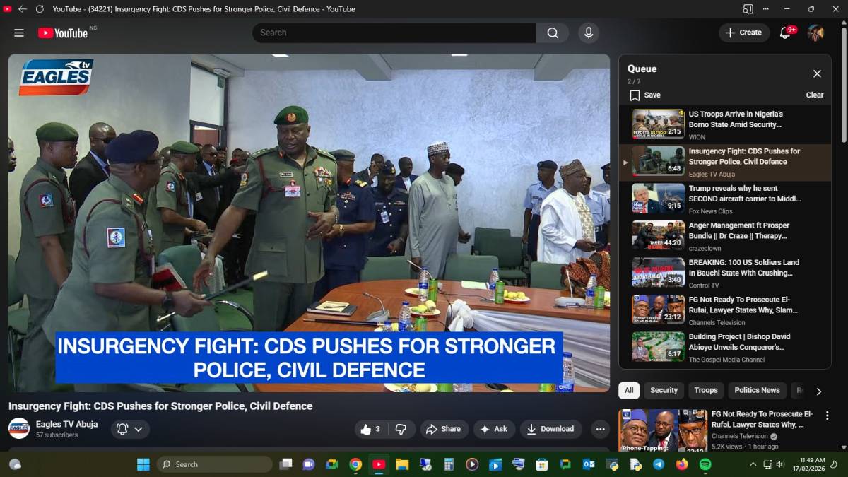 Insurgency Fight: CDS Pushes for Stronger Police, Civil Defence