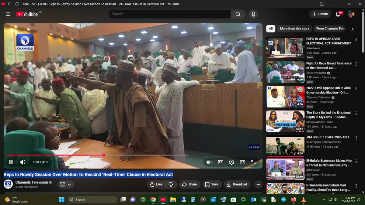 Reps In Rowdy Session Over Motion To Rescind ‘Real-Time’ Clause In Electoral Act.
Source:-https://yo...