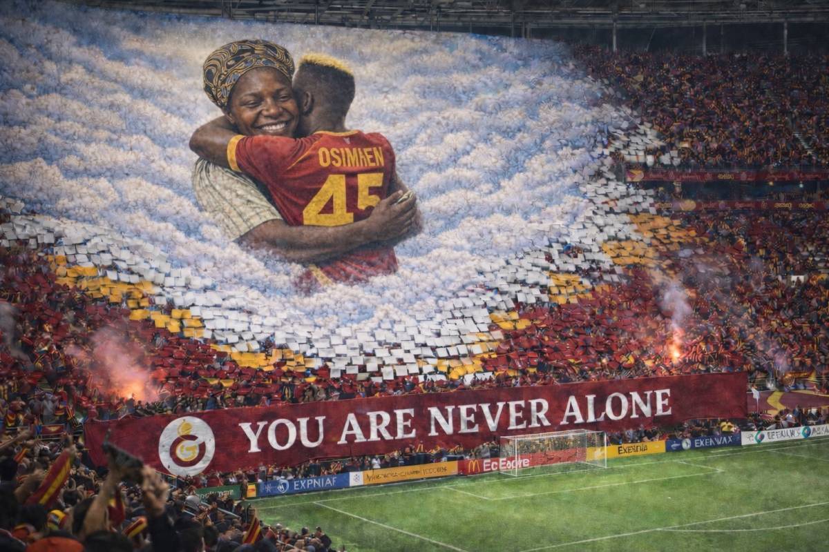 🏟️🚨 Galatasaray supporters are preparing a choreography to honor Victor Osimhen’s late mother.