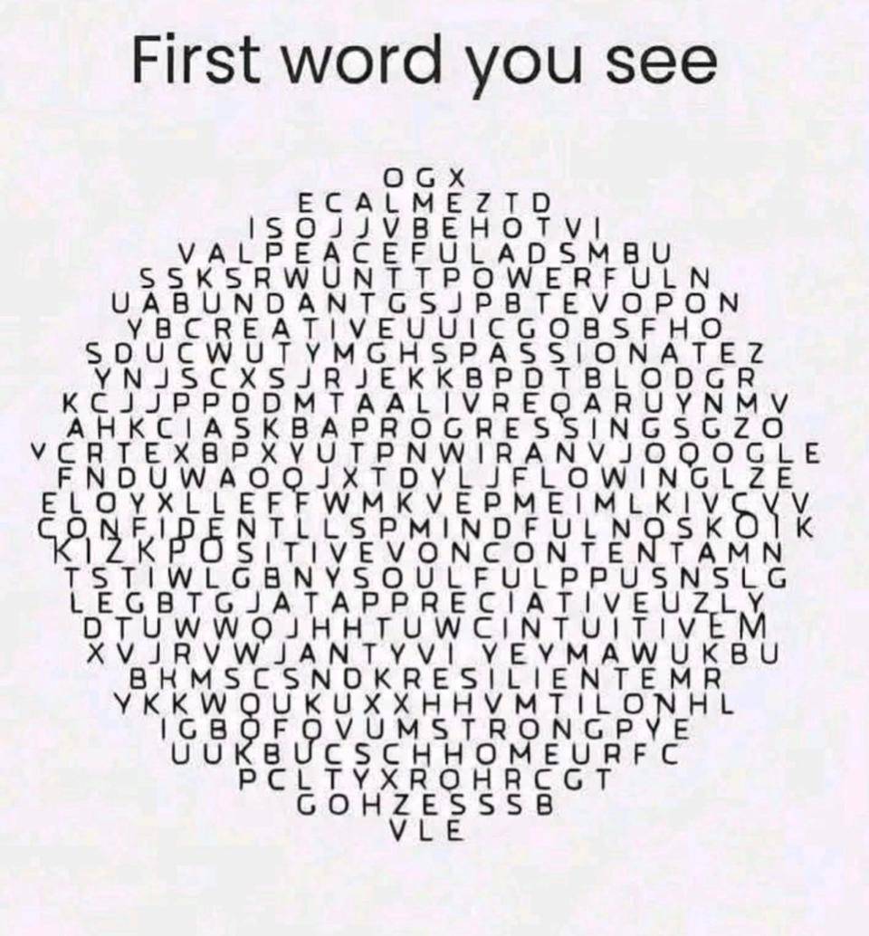 Thank God it's Friday write out the first word you see