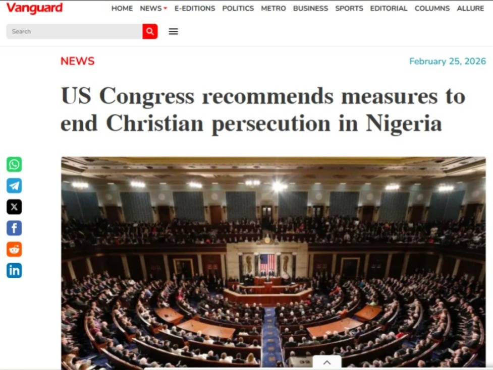 US Congress recommends measures to end Christian persecution in Nigeria
The US Congress has recomme...