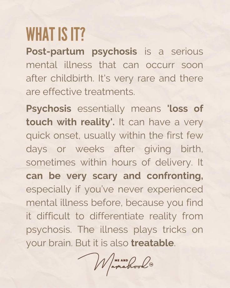 That new mother that is mentally disabled 6 weeks after childbirth is going through POST PARTUM PSYC...
