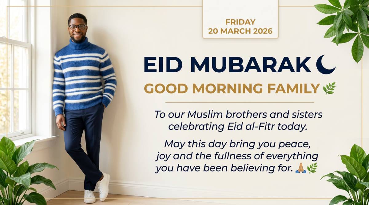 Good morning family. ๐ฟ What a beautiful morning to be alive. To our Muslim brothers and sisters cel...
