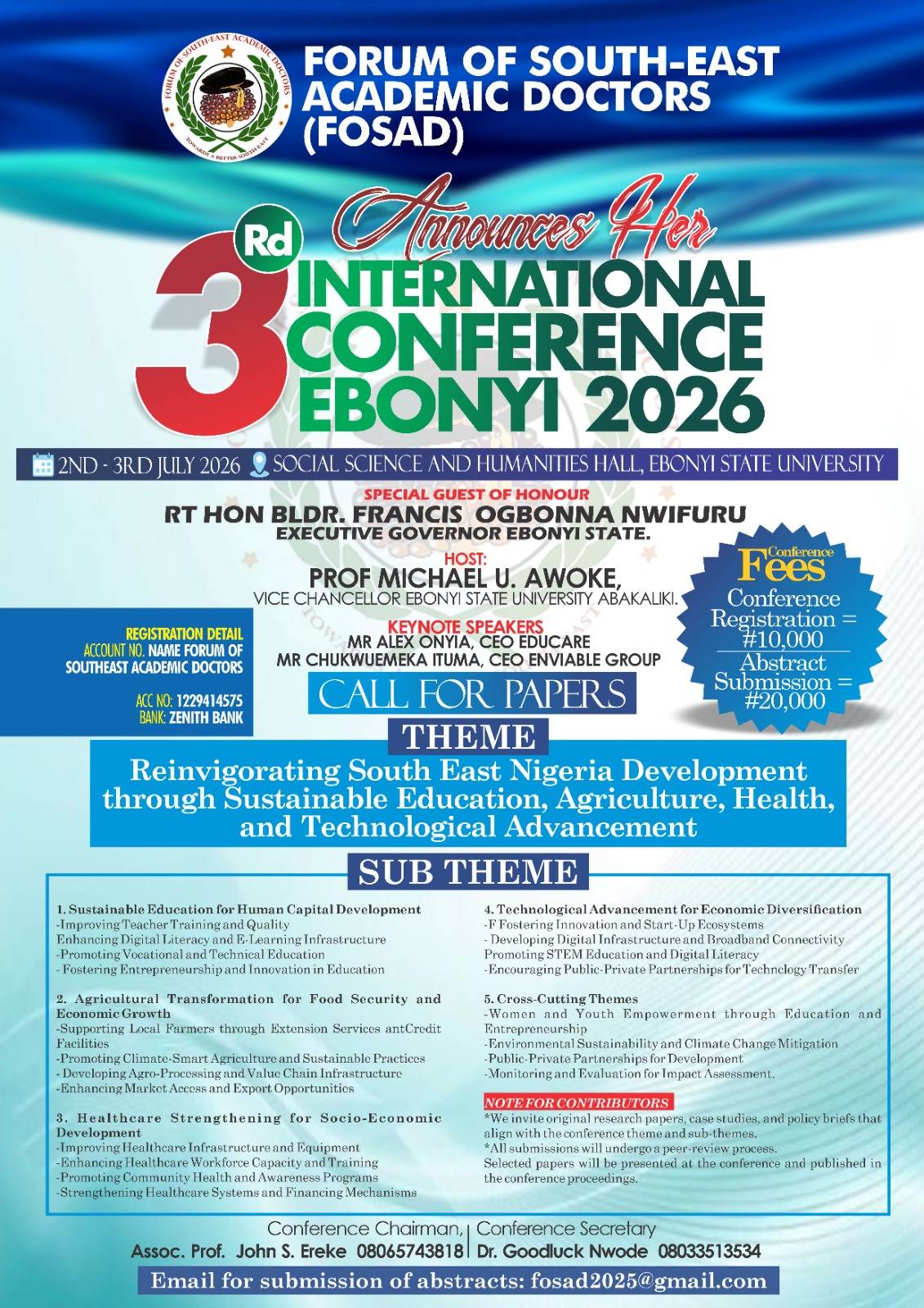 FOSAD INTERNATIONAL CONFERENCE EBONYI 2026
