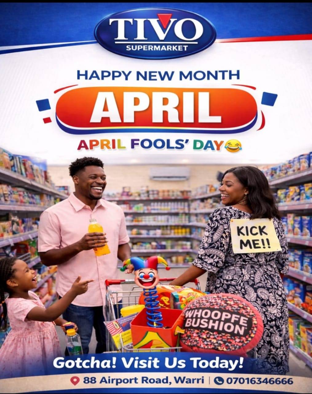 Happy New Month from Tivo Supermarket! ๐
April don land o ๐ no fall for prank today!
From groceri...