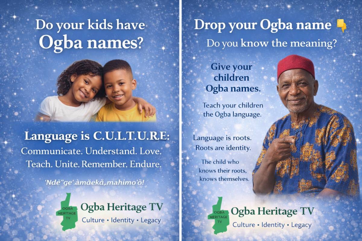 Do your kids have Ogba names?
Names carry history.
Language carries identity.
Give your children O...