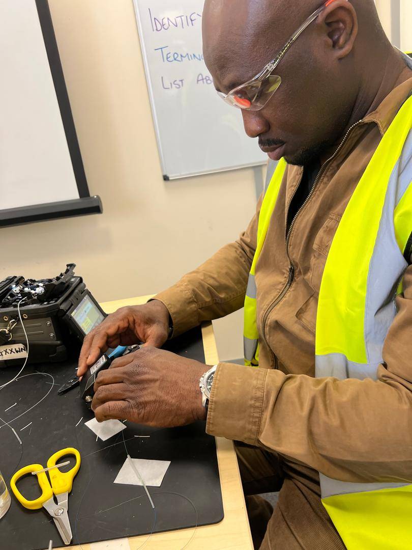 Terminating copper cables and splicing fibre optics especially the precision involved and the satisf...