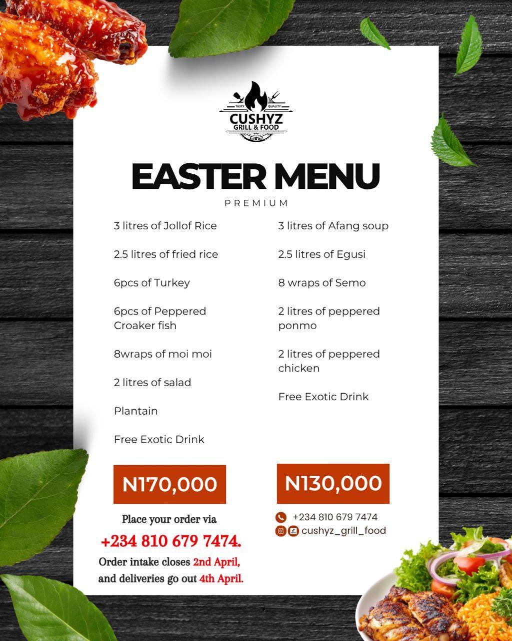 Make this Easter a feast to remember!
From rich jollof to delicious soups, our Premium & Standard P...