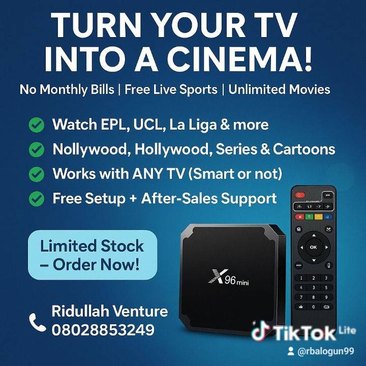 All free ,one time payment
No monthly subscription
Enjoy all champions league games live and bloc...