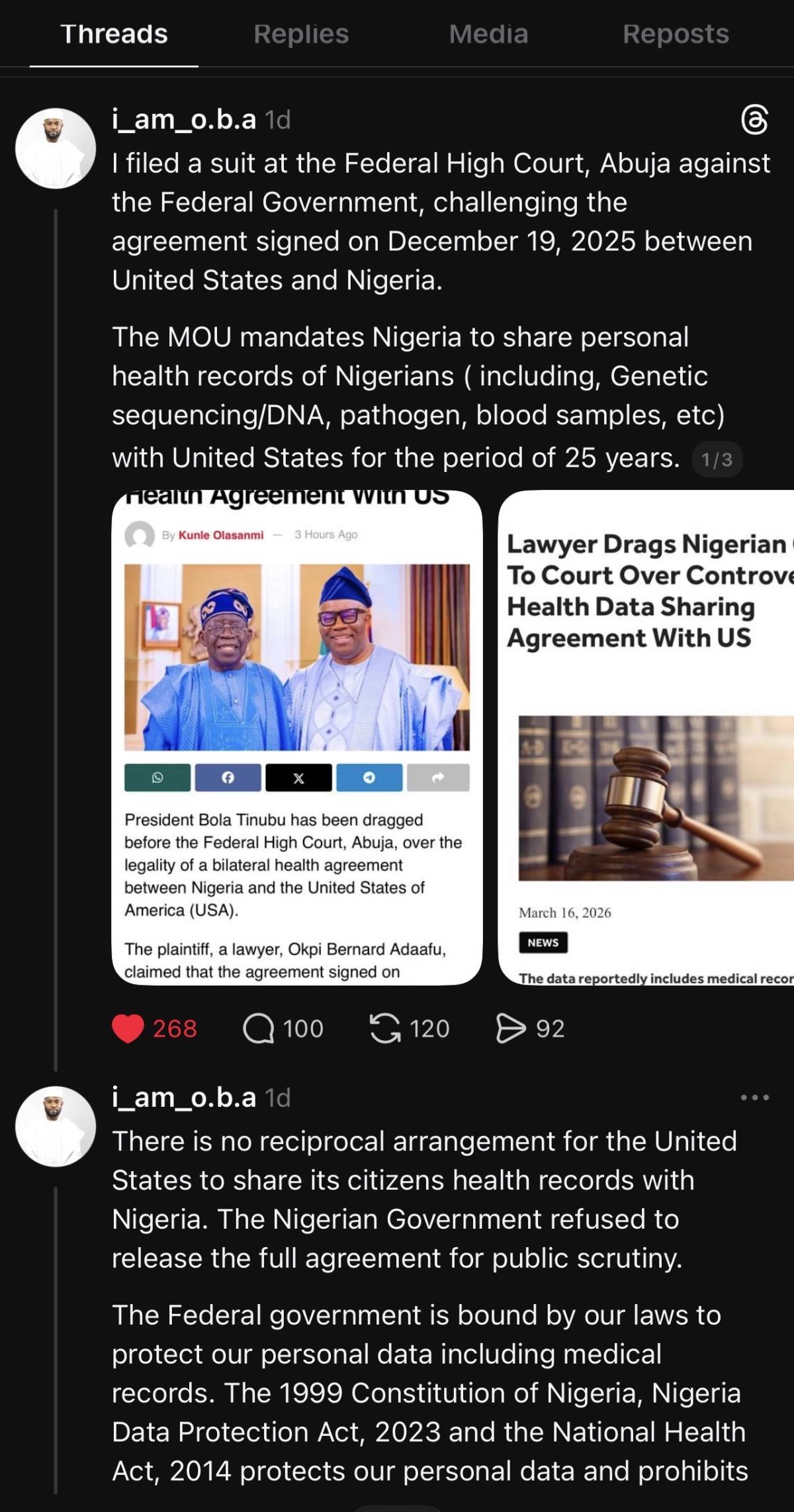 Join the conversation on thread: #talkyourown make Naija Better🫶
https://www.threads.com/@i_am_o.b...