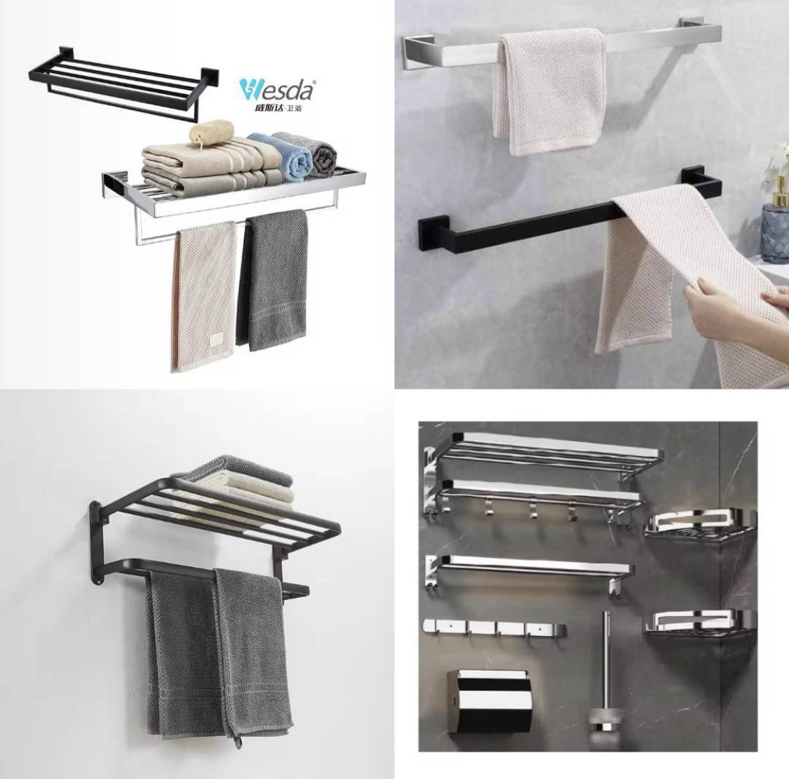 Towel rails and corner shelf✨