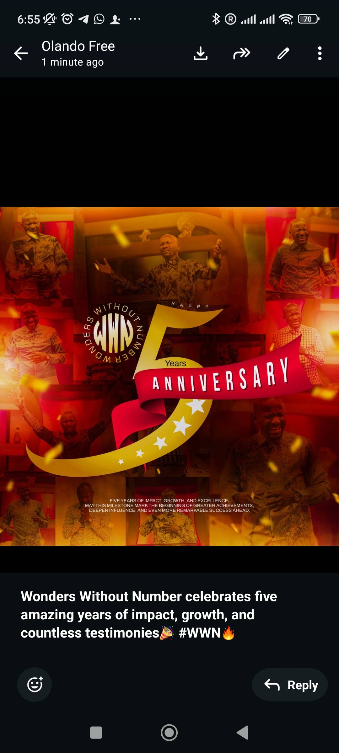 Wonders with out number has be a blessing to me and my family happy 5years Anniversary happy anniver...
