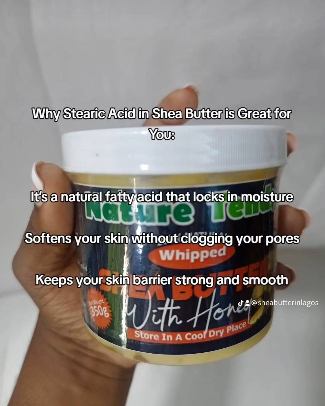 Why Stearic Acid in shea butter is great for you:
It’s a natural fatty acid that locks in moisture...